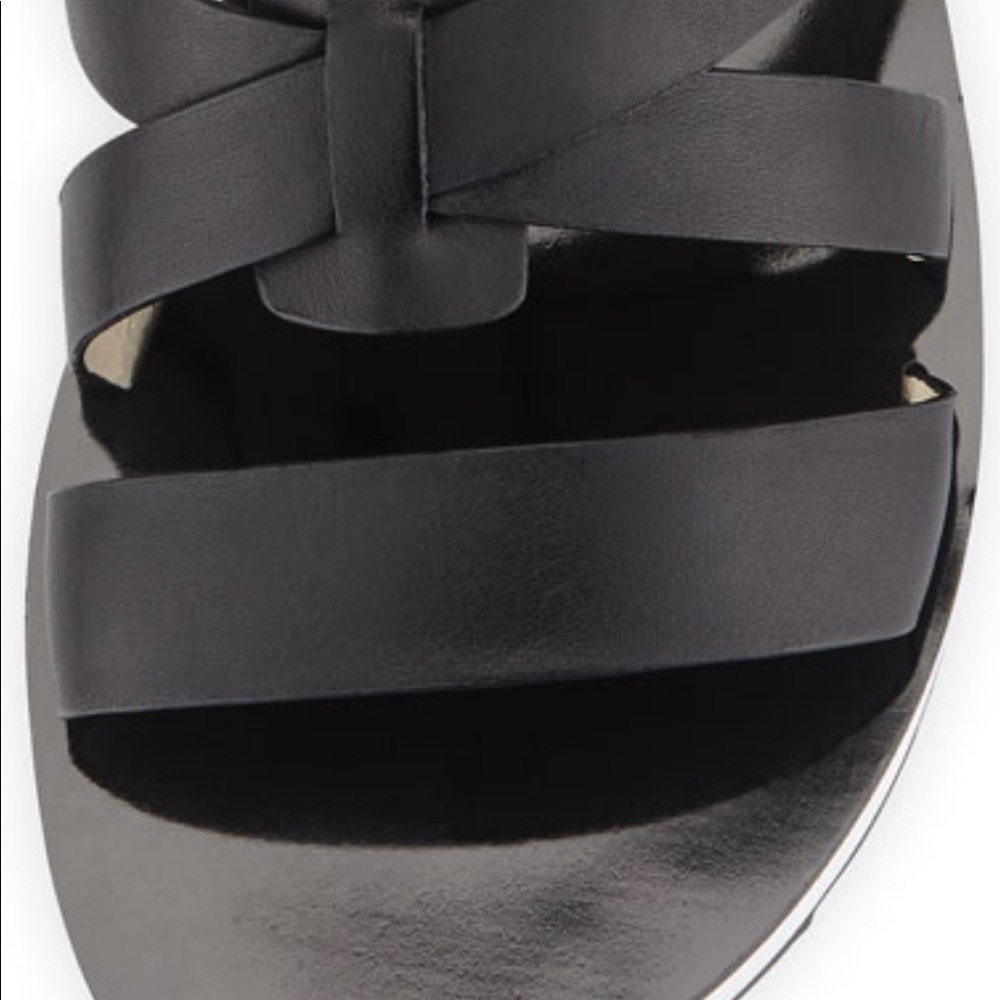 MICHAEL KORS JUDIE VACHETTA FLAT GLADIATOR BLACK SANDAL  36.5 NIB - Picture 7 of 10